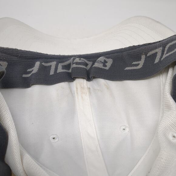 Under Armour Golf Fitted Baseball Cap White XL Embroidered Vented Holes 6 Panel - Picture 8 of 9